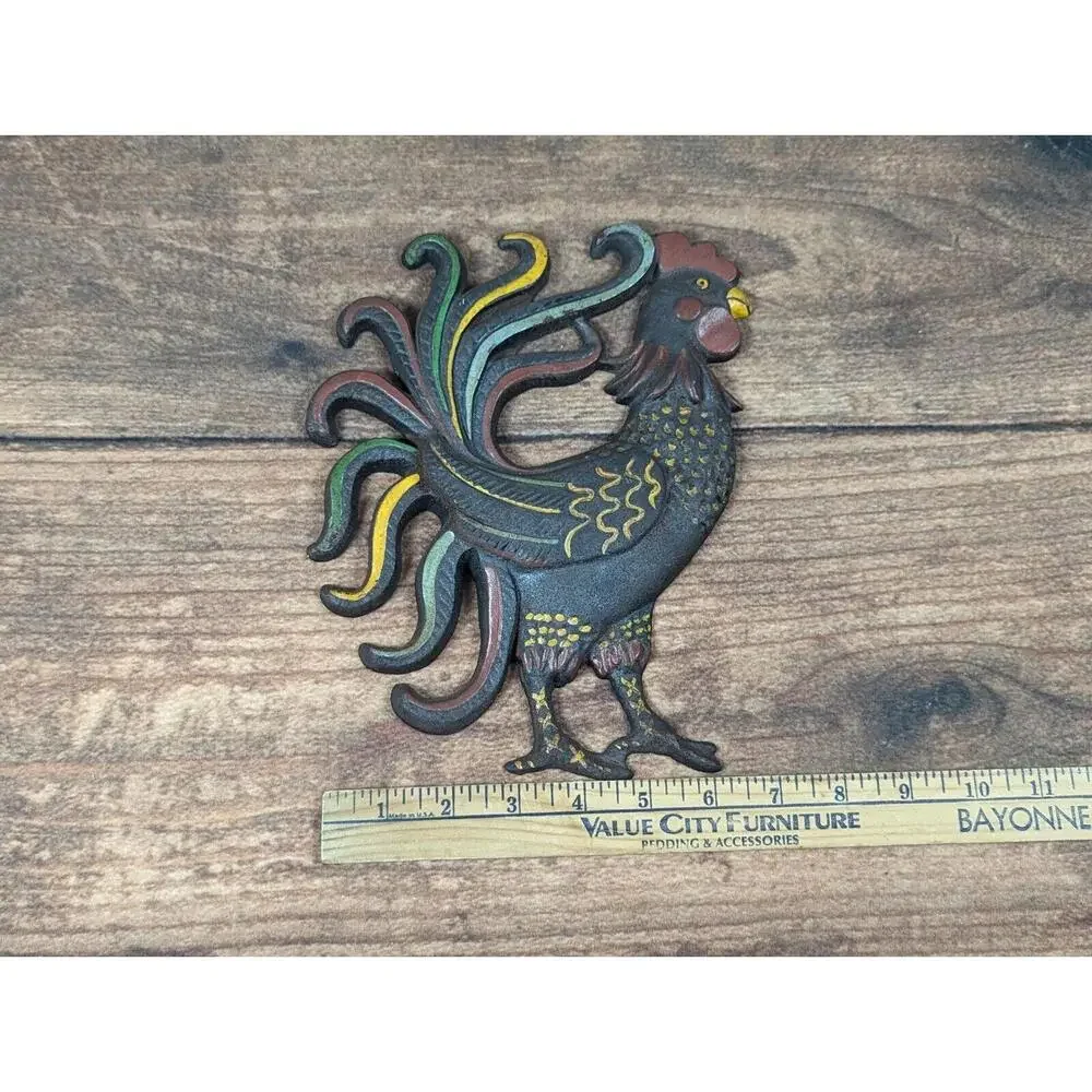 Vintage Cast Iron Metal Rooster Wall Hanging Trivet Country Decor‎ Wilton